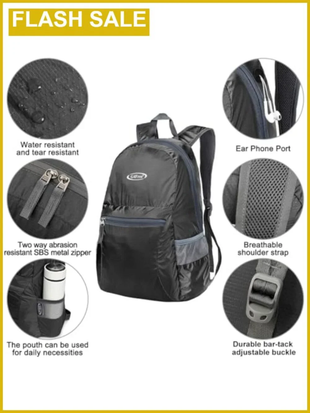 20L Small Packable Travel Hiking Backpack Foldable Lightweight